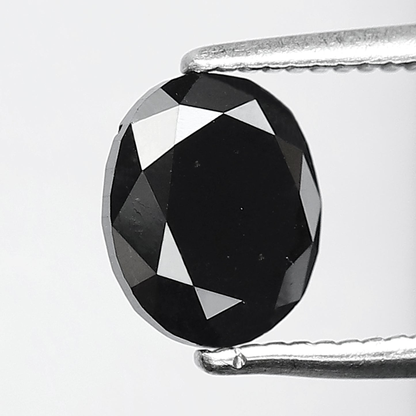 1.22 Ct Oval Cut Black Loose Diamond | Natural Treated Black Diamond 7x6 mm | Anniversary Ring Stone
