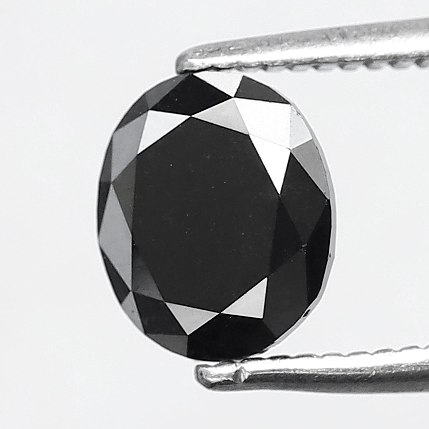 1.22 Ct Oval Cut Black Loose Diamond | Natural Treated Black Diamond 7x6 mm | Anniversary Ring Stone