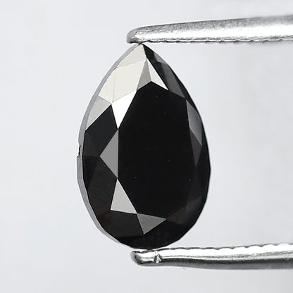 1.37 CT Pear Shape Natural Treated Black Diamond, 8.90 x 6.30 mm Earth Mined Loose Diamond For Women Jewelry