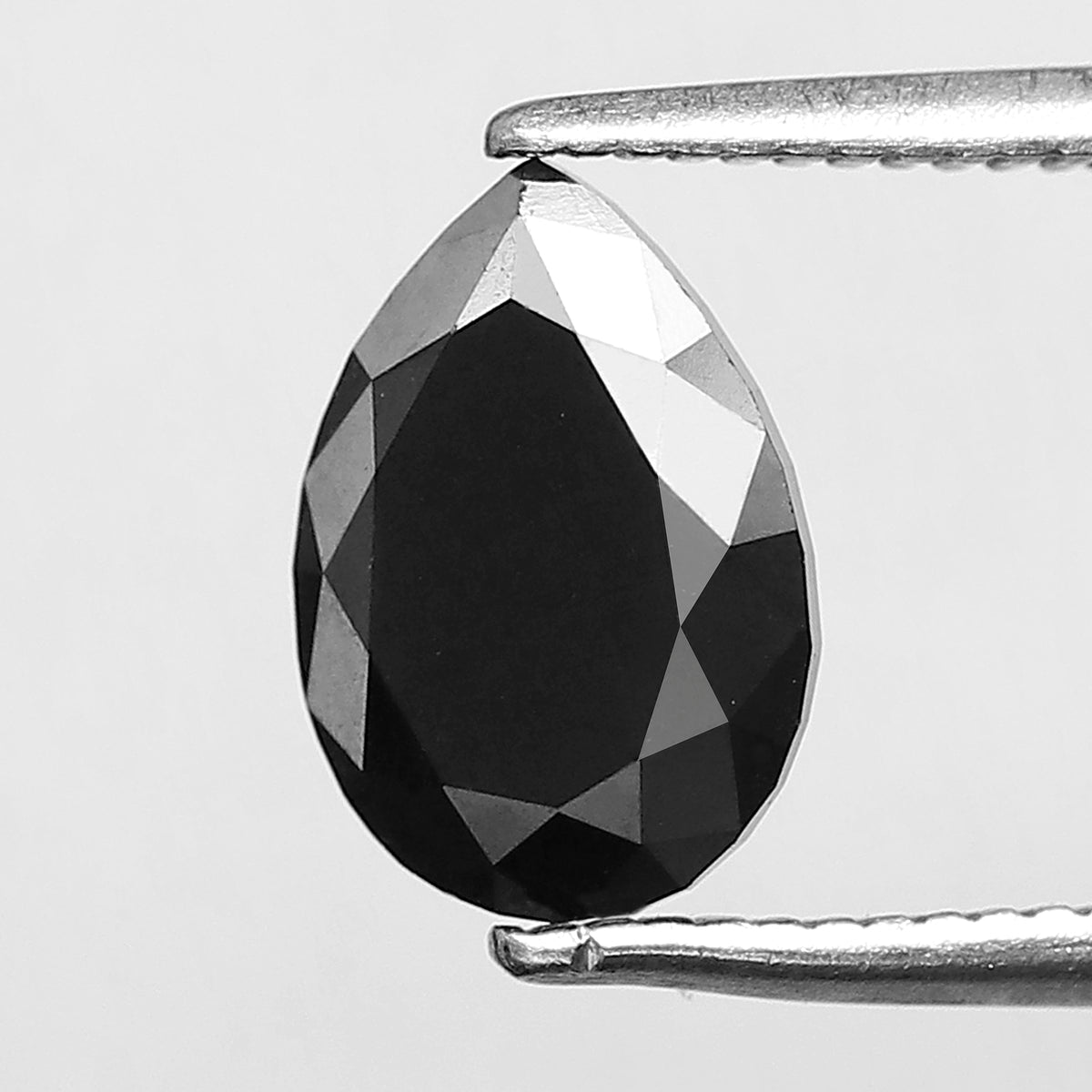 1.37 CT Pear Shape Natural Treated Black Diamond, 8.90 x 6.30 mm Earth Mined Loose Diamond For Women Jewelry