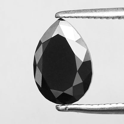 1.37 CT Pear Shape Natural Treated Black Diamond, 8.90 x 6.30 mm Earth Mined Loose Diamond For Women Jewelry