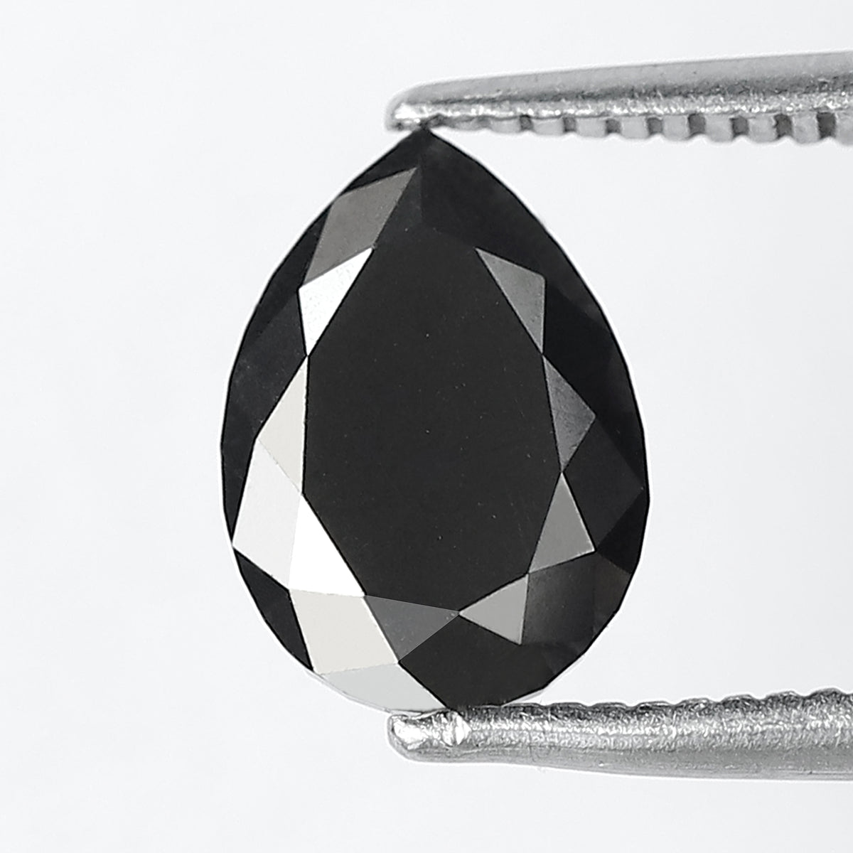 1.37 CT Pear Shape Natural Treated Black Diamond, 8.90 x 6.30 mm Earth Mined Loose Diamond For Women Jewelry