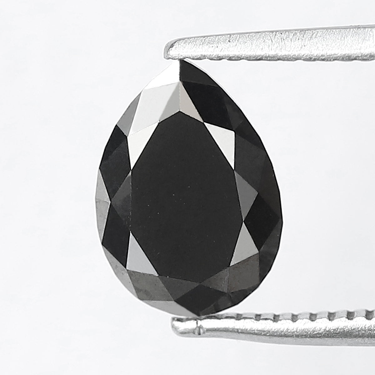 1.37 CT Pear Shape Natural Treated Black Diamond, 8.90 x 6.30 mm Earth Mined Loose Diamond For Women Jewelry