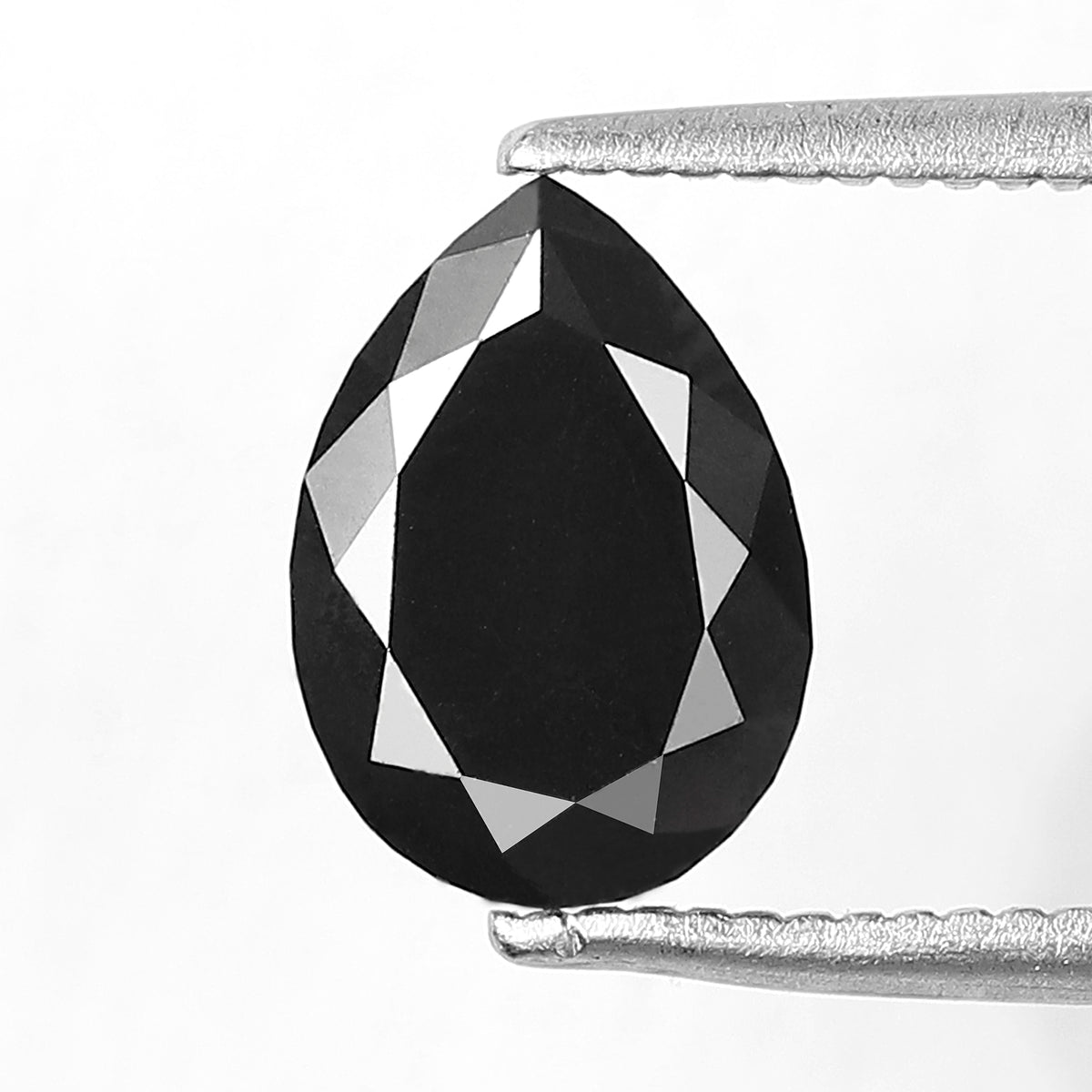 1.37 CT Pear Shape Natural Treated Black Diamond, 8.90 x 6.30 mm Earth Mined Loose Diamond For Women Jewelry