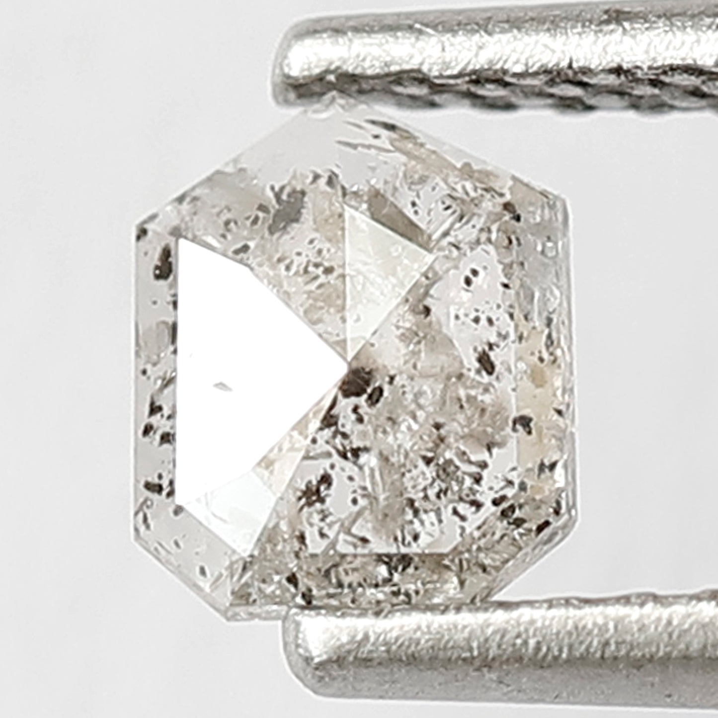 0.39 CT Geometric Shape Diamond Grey Black Color Diamond in 5.6 MM Natural Loose Salt and Pepper Diamond Custom Wedding Jewelry