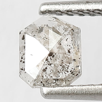 0.39 CT Geometric Shape Diamond Grey Black Color Diamond in 5.6 MM Natural Loose Salt and Pepper Diamond Custom Wedding Jewelry