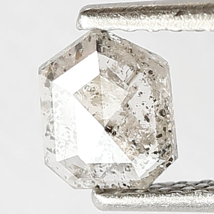 0.39 CT Geometric Shape Diamond Grey Black Color Diamond in 5.6 MM Natural Loose Salt and Pepper Diamond Custom Wedding Jewelry