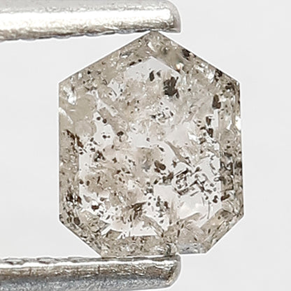 0.39 CT Geometric Shape Diamond Grey Black Color Diamond in 5.6 MM Natural Loose Salt and Pepper Diamond Custom Wedding Jewelry
