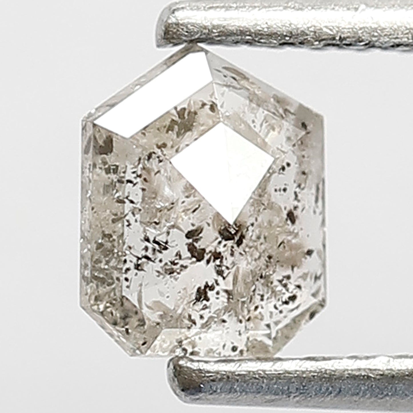 0.39 CT Geometric Shape Diamond Grey Black Color Diamond in 5.6 MM Natural Loose Salt and Pepper Diamond Custom Wedding Jewelry