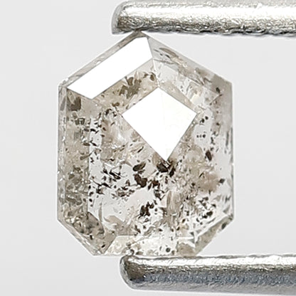 0.39 CT Geometric Shape Diamond Grey Black Color Diamond in 5.6 MM Natural Loose Salt and Pepper Diamond Custom Wedding Jewelry