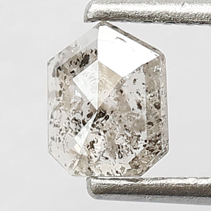 0.39 CT Geometric Shape Diamond Grey Black Color Diamond in 5.6 MM Natural Loose Salt and Pepper Diamond Custom Wedding Jewelry
