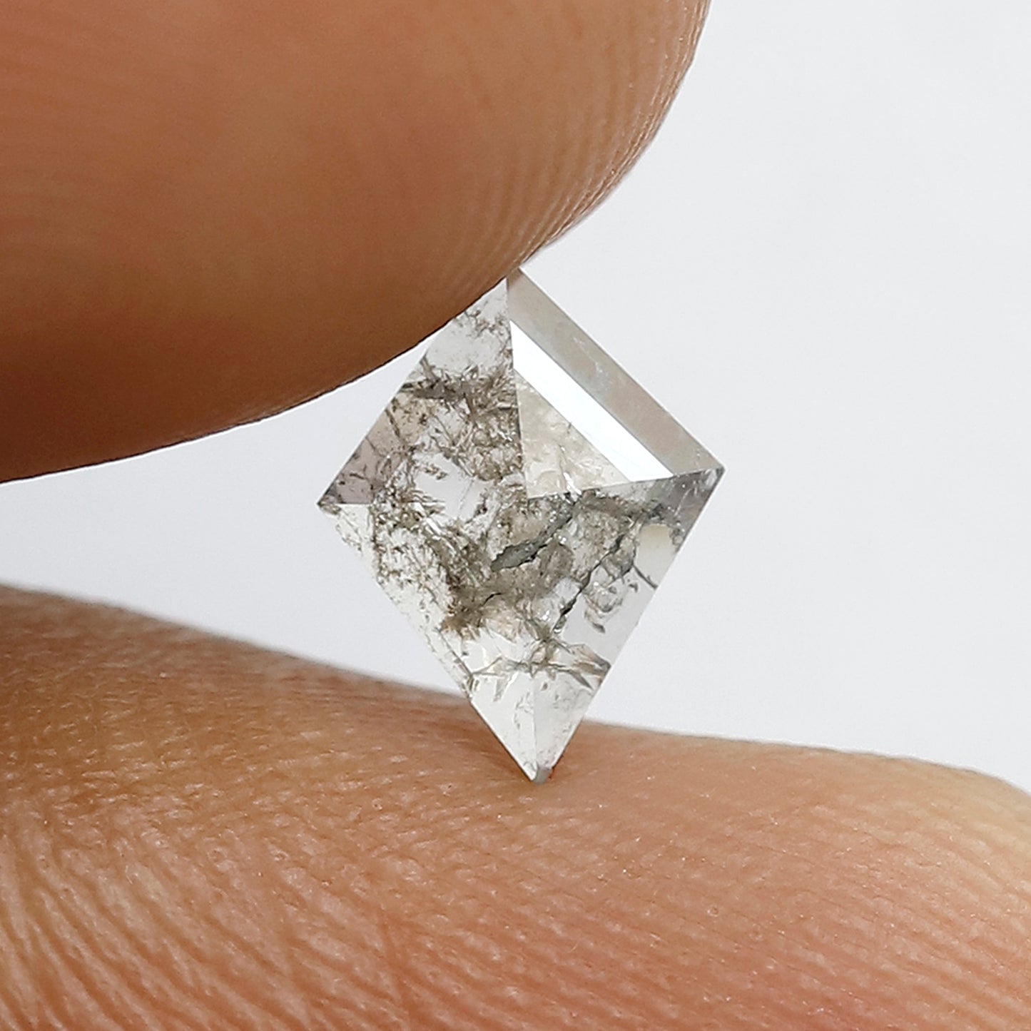 0.38 CT 7.80 MM Kite Shape Natural Loose Salt And Pepper Diamond Black Grey Color Diamond for ring