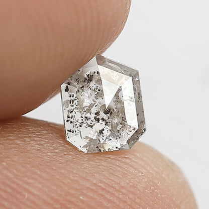 0.39 CT Geometric Shape Diamond Grey Black Color Diamond in 5.6 MM Natural Loose Salt and Pepper Diamond Custom Wedding Jewelry