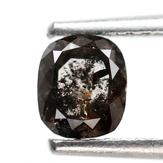 Cushion Cut 0.72 CT Salt and Pepper Diamond, Natural Blackish Gray Loose Earth Mined Diamond for Women Jewelry