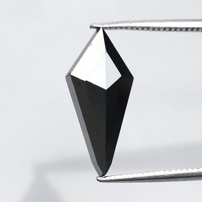 3.23 Ct Kite Shape Black Diamond | Natural Earth Mined Treated Loose Diamond | 17.20 mm Custom Pendant Stone