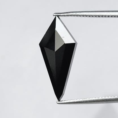 3.23 Ct Kite Shape Black Diamond | Natural Earth Mined Treated Loose Diamond | 17.20 mm Custom Pendant Stone