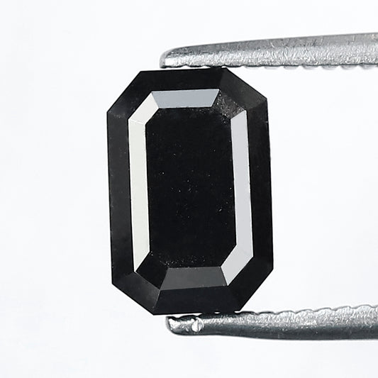 1.72 Carat Emerald Cut Black Diamond | Natural Treated Loose Earth Mined Diamond for Custom Jewelry & Ring