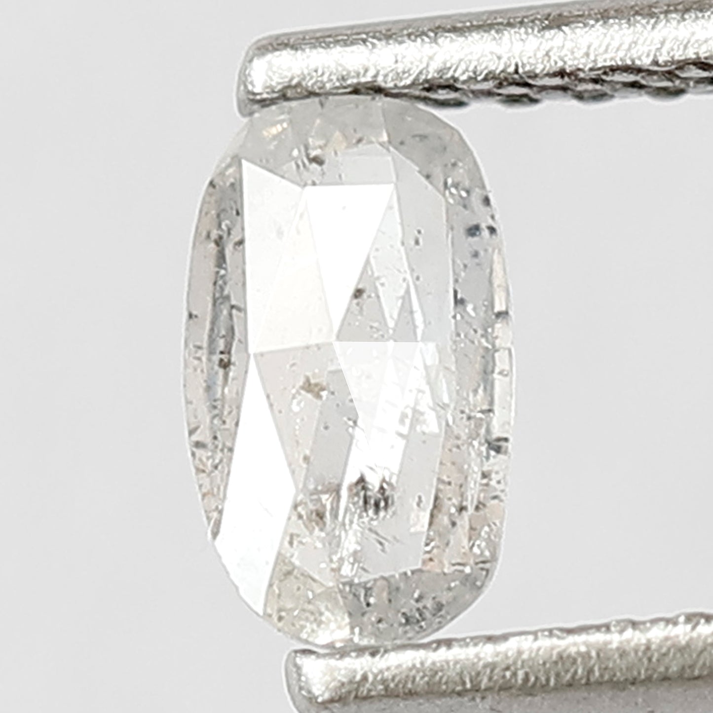 0.30 CT Natural Loose Oval Shape Diamond 6 MM Fancy Translucent White Color Diamond Salt and Pepper Diamond Wedding Ring