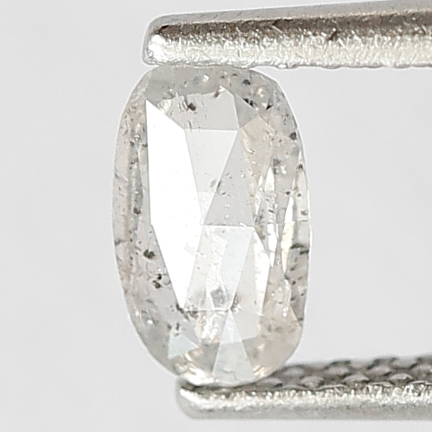 0.30 CT Natural Loose Oval Shape Diamond 6 MM Fancy Translucent White Color Diamond Salt and Pepper Diamond Wedding Ring