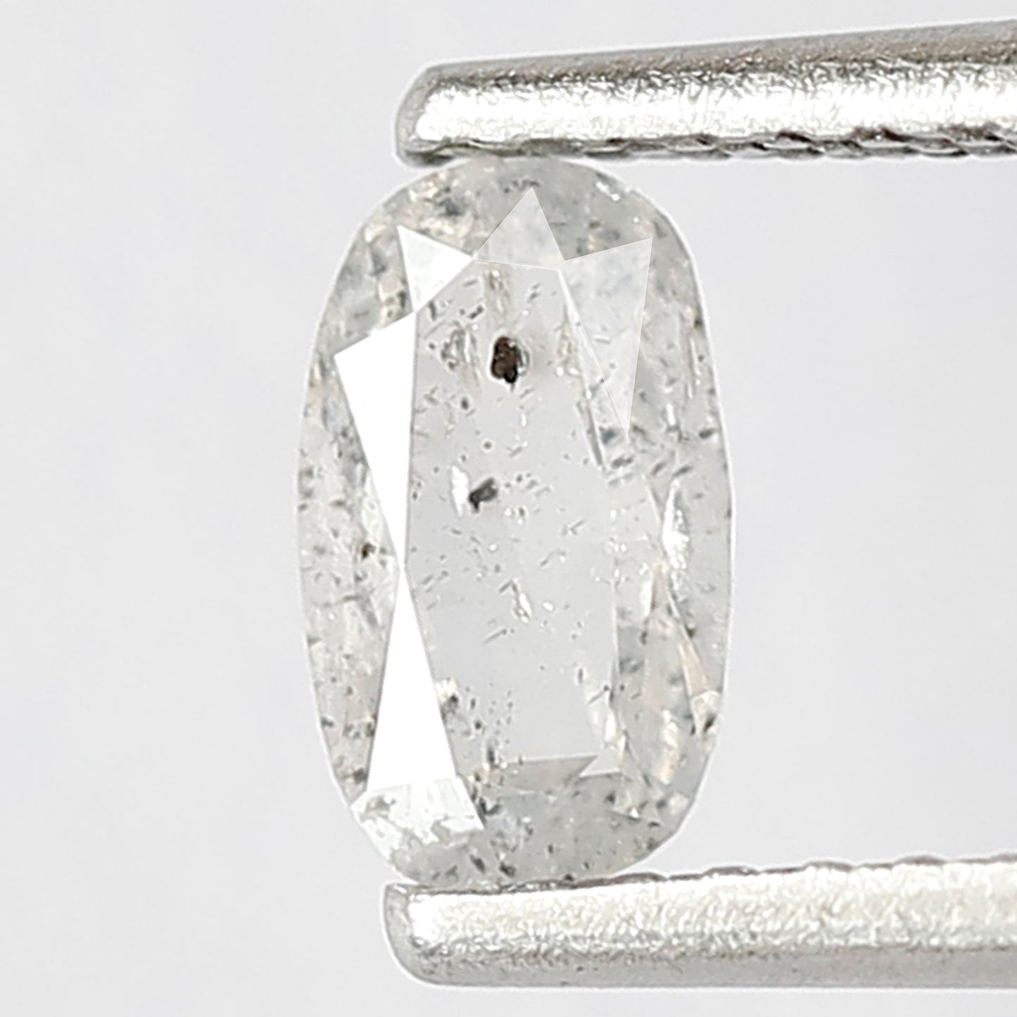 0.30 CT Natural Loose Oval Shape Diamond 6 MM Fancy Translucent White Color Diamond Salt and Pepper Diamond Wedding Ring
