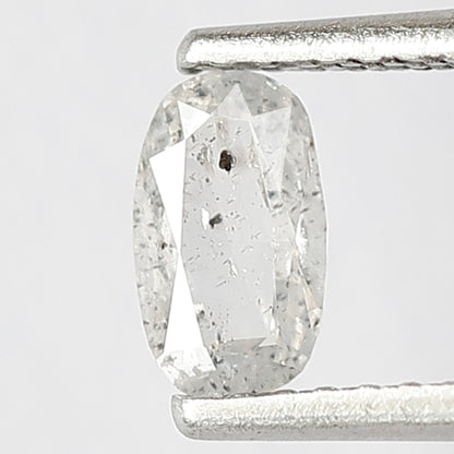0.30 CT Natural Loose Oval Shape Diamond 6 MM Fancy Translucent White Color Diamond Salt and Pepper Diamond Wedding Ring