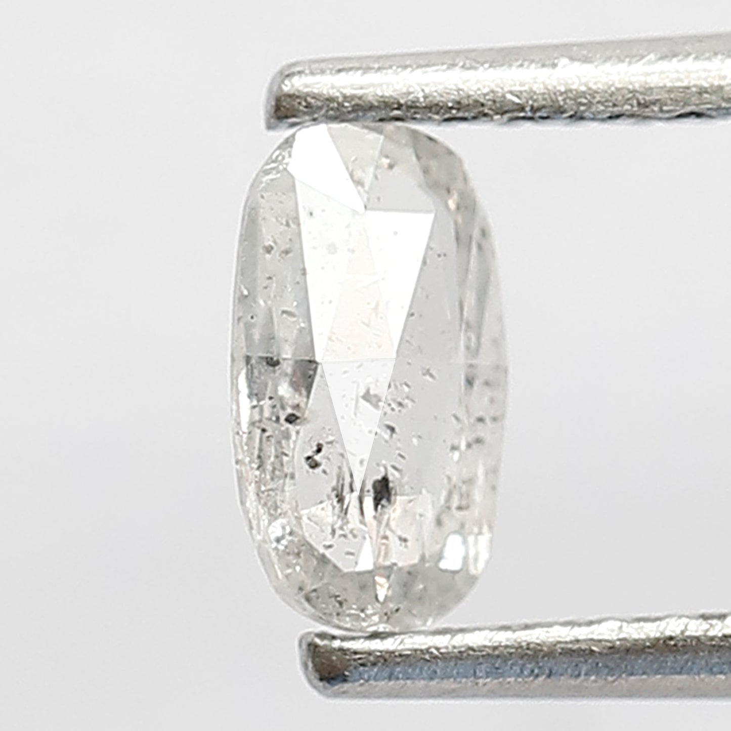 0.30 CT Natural Loose Oval Shape Diamond 6 MM Fancy Translucent White Color Diamond Salt and Pepper Diamond Wedding Ring