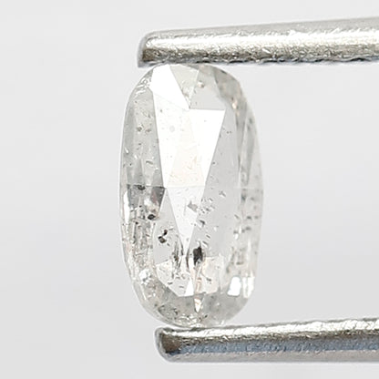0.30 CT Natural Loose Oval Shape Diamond 6 MM Fancy Translucent White Color Diamond Salt and Pepper Diamond Wedding Ring