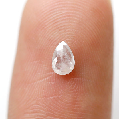 0.19 CT Misty White Pear Shape Natural Diamond, 5.10 mm Ethically Sourced Loose Diamond For Pear Engagement Ring