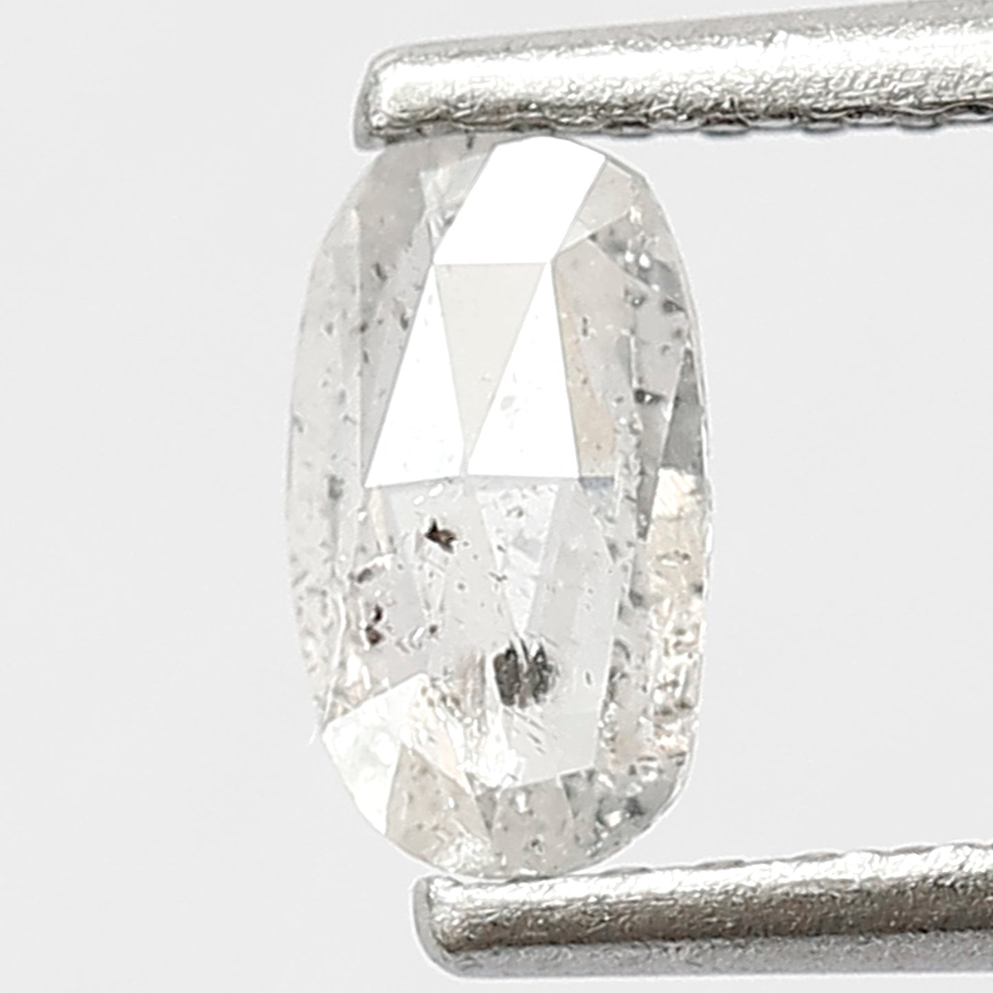 0.30 CT Natural Loose Oval Shape Diamond 6 MM Fancy Translucent White Color Diamond Salt and Pepper Diamond Wedding Ring