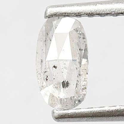 0.30 CT Natural Loose Oval Shape Diamond 6 MM Fancy Translucent White Color Diamond Salt and Pepper Diamond Wedding Ring