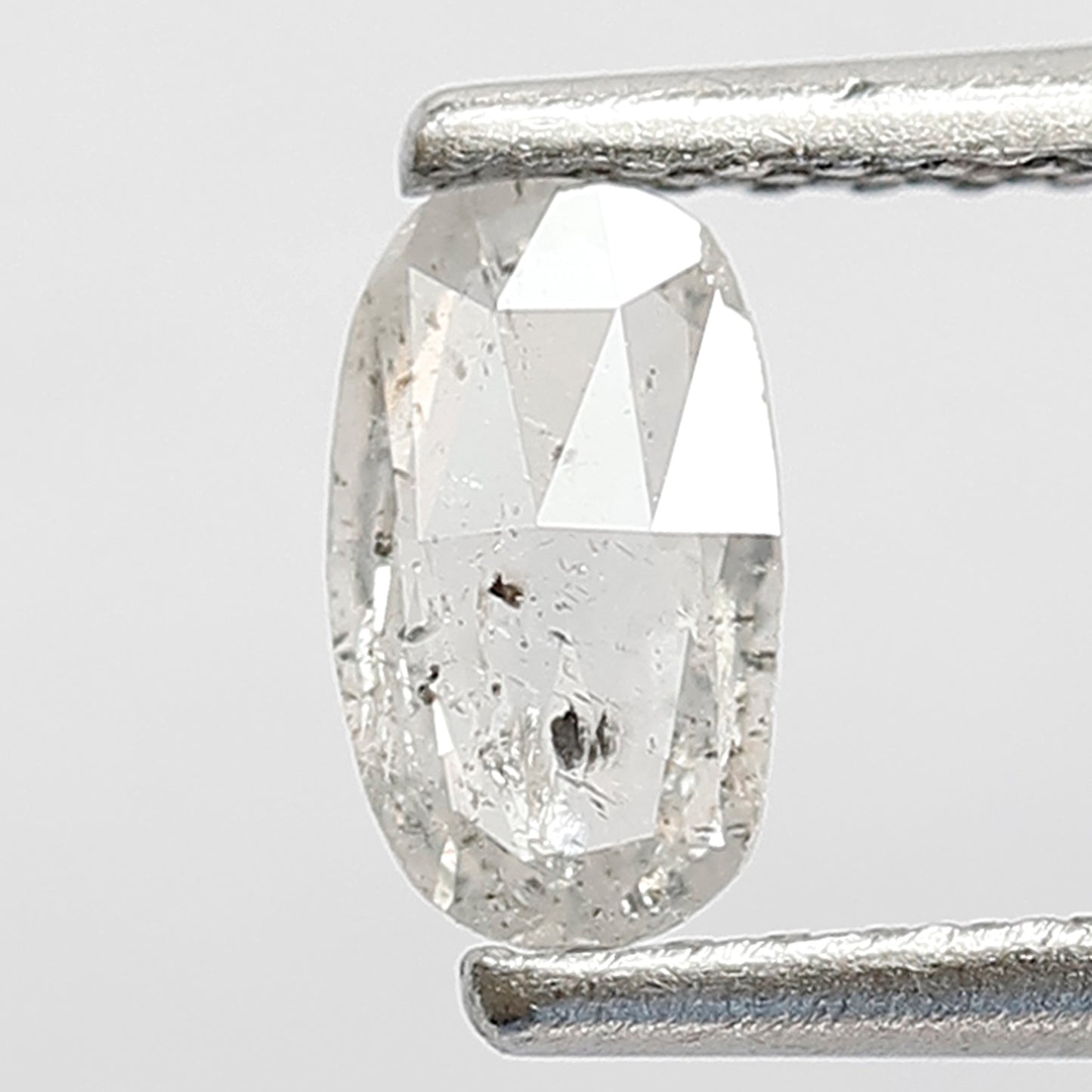 0.30 CT Natural Loose Oval Shape Diamond 6 MM Fancy Translucent White Color Diamond Salt and Pepper Diamond Wedding Ring