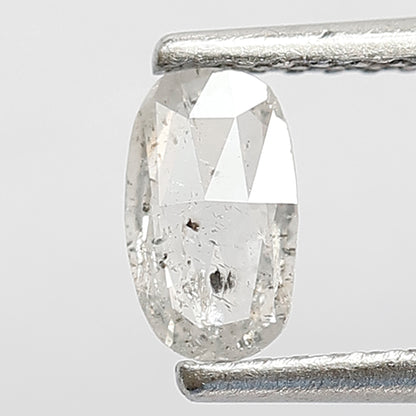 0.30 CT Natural Loose Oval Shape Diamond 6 MM Fancy Translucent White Color Diamond Salt and Pepper Diamond Wedding Ring