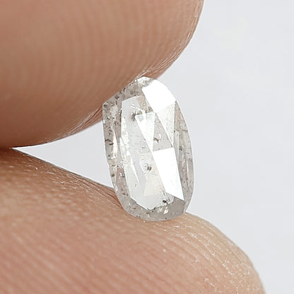 0.30 CT Natural Loose Oval Shape Diamond 6 MM Fancy Translucent White Color Diamond Salt and Pepper Diamond Wedding Ring