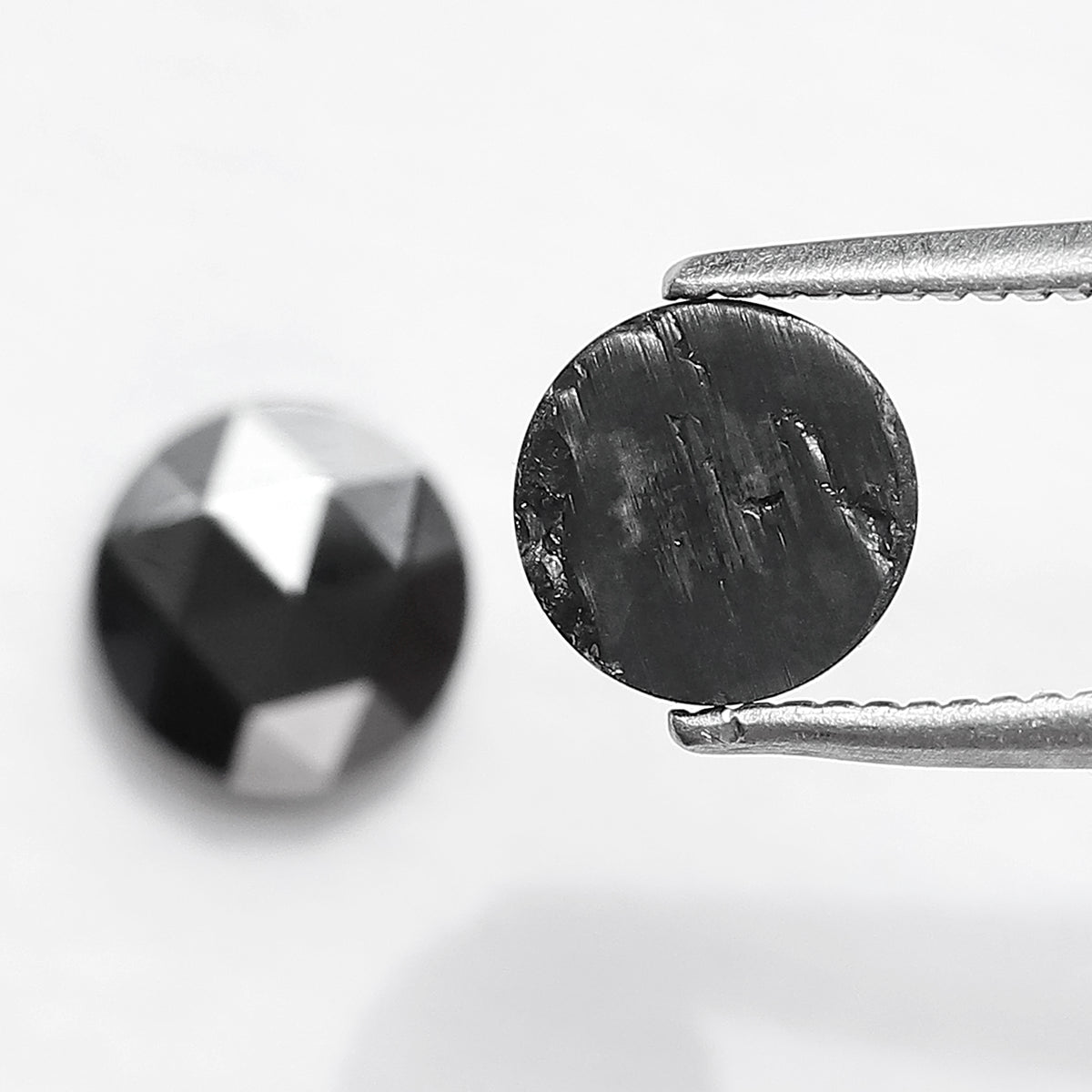 1.77 Carat Round Shape Black Diamond Pair | Conflict Free Natural Loose Diamonds for Custom Earrings
