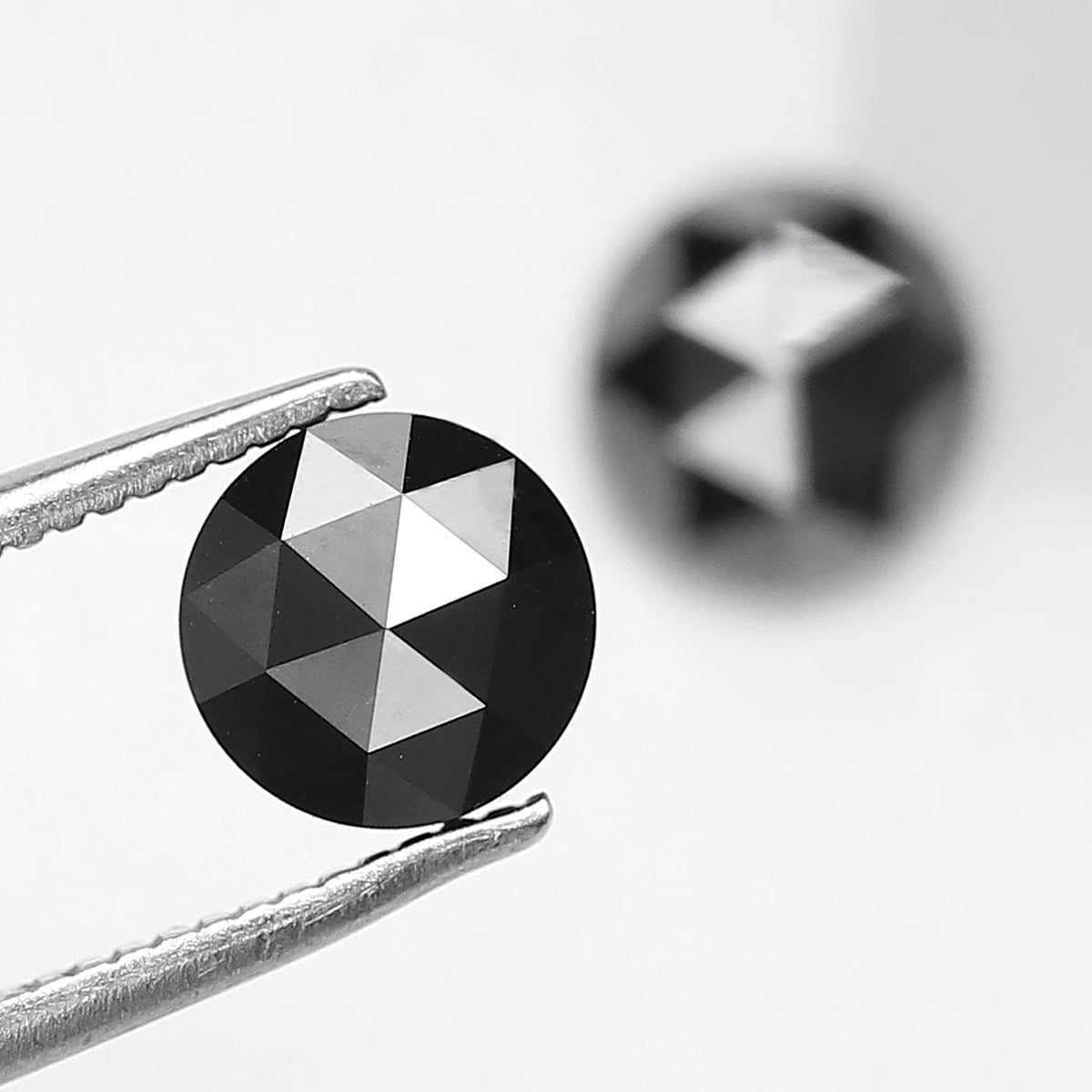 1.77 Carat Round Shape Black Diamond Pair | Conflict Free Natural Loose Diamonds for Custom Earrings