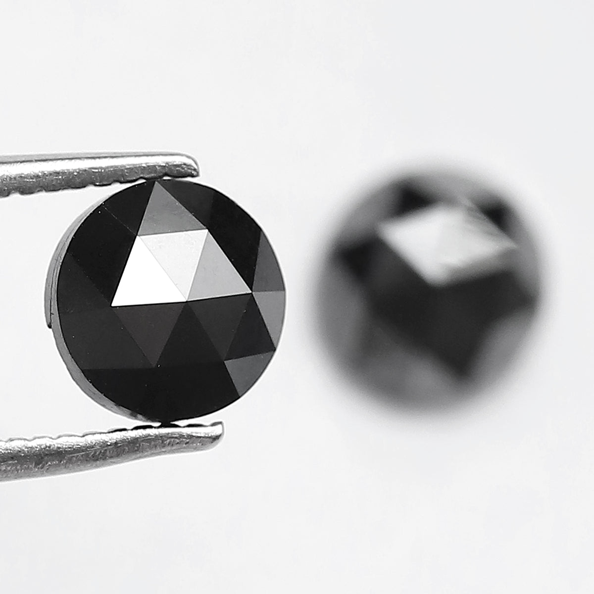 1.77 Carat Round Shape Black Diamond Pair | Conflict Free Natural Loose Diamonds for Custom Earrings