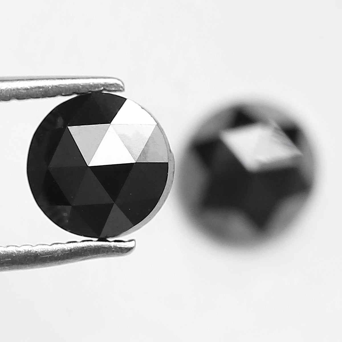 1.77 Carat Round Shape Black Diamond Pair | Conflict Free Natural Loose Diamonds for Custom Earrings
