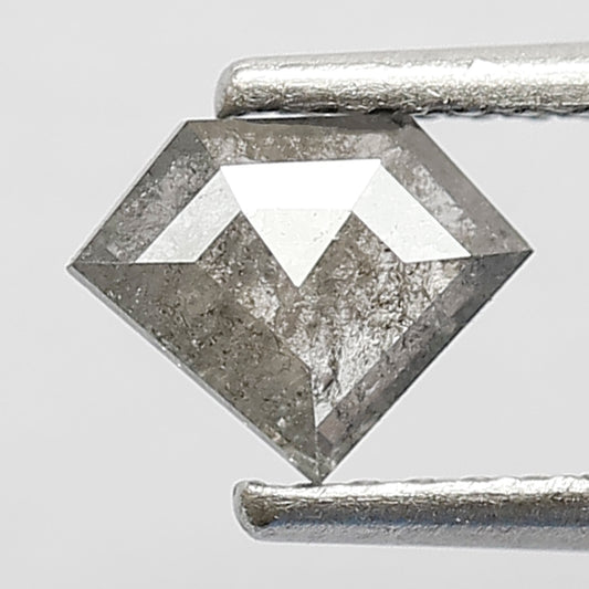 0.44 CT Pentagon Shape Grey Black Diamond 5.2 MM Natural Loose Ethically Sourced Salt and pepper Diamond