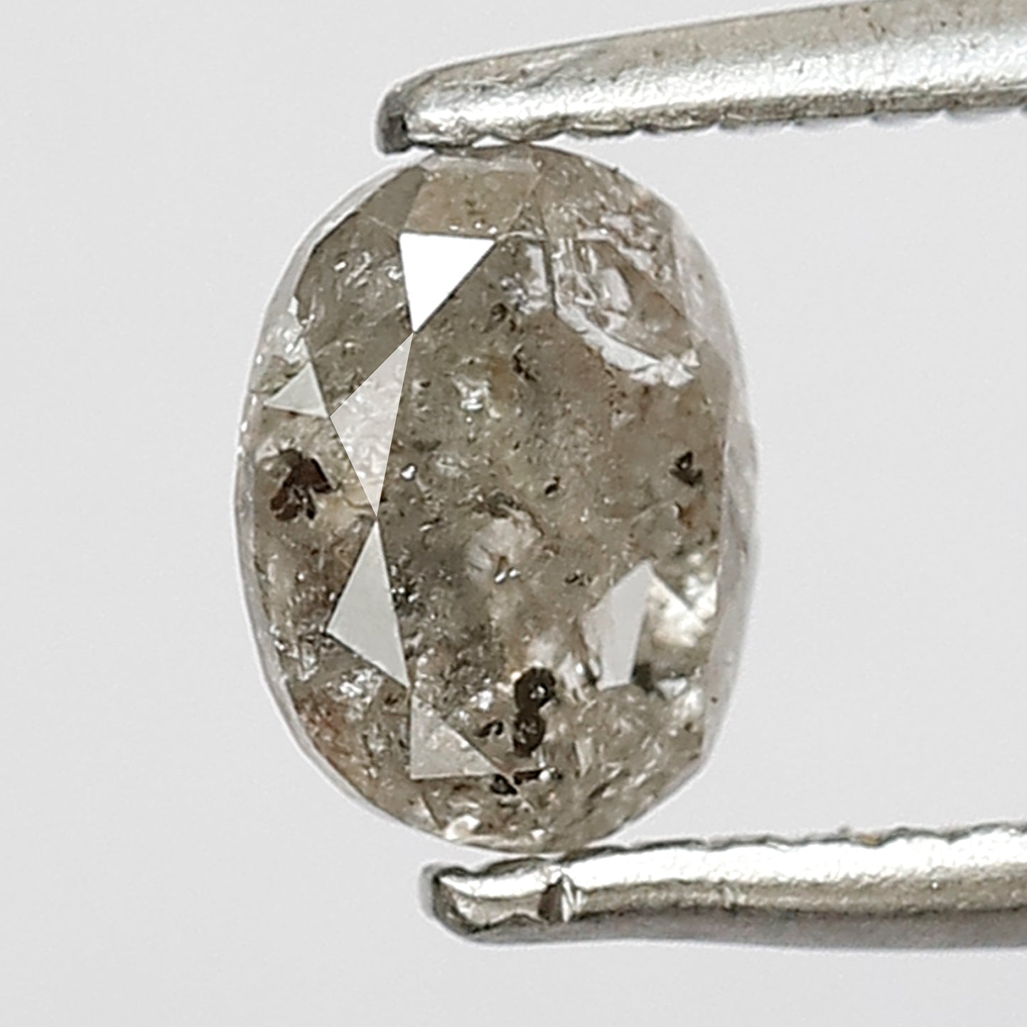 0.77 CT Oval shape natural diamond 5.80 MM translucent gray-black salt and pepper diamond for making jewelry