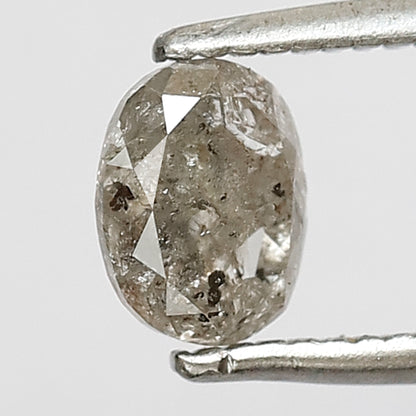 0.77 CT Oval shape natural diamond 5.80 MM translucent gray-black salt and pepper diamond for making jewelry