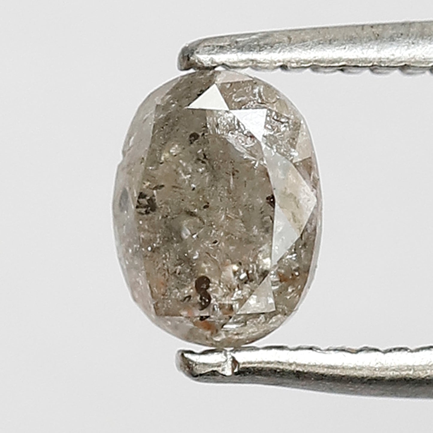 0.77 CT Oval shape natural diamond 5.80 MM translucent gray-black salt and pepper diamond for making jewelry