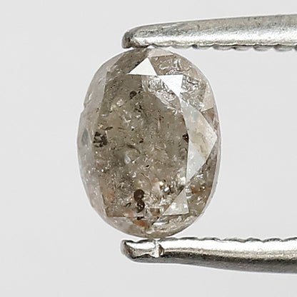 0.77 CT Oval shape natural diamond 5.80 MM translucent gray-black salt and pepper diamond for making jewelry