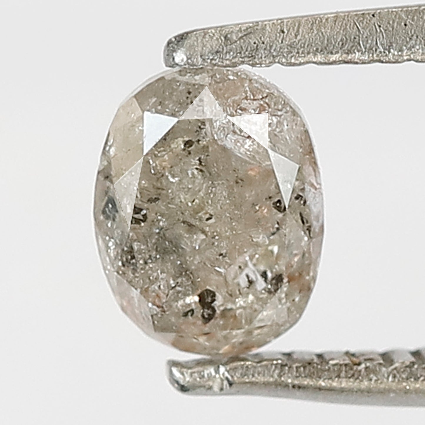 0.77 CT Oval shape natural diamond 5.80 MM translucent gray-black salt and pepper diamond for making jewelry