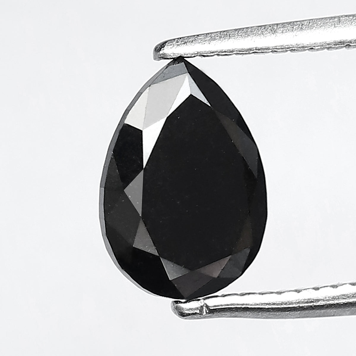 1.22 CT Pear Shape Loose Black Diamond, 8.30 mm Natural Treated Conflict Free Diamond For Wedding Ring and Engagement Ring