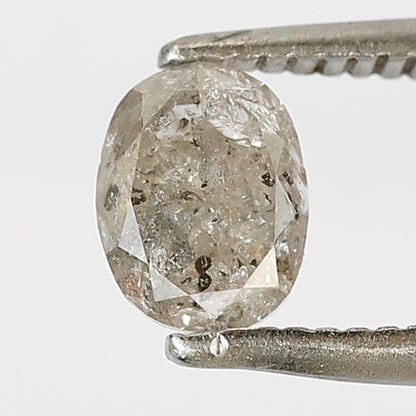 0.77 CT Oval shape natural diamond 5.80 MM translucent gray-black salt and pepper diamond for making jewelry