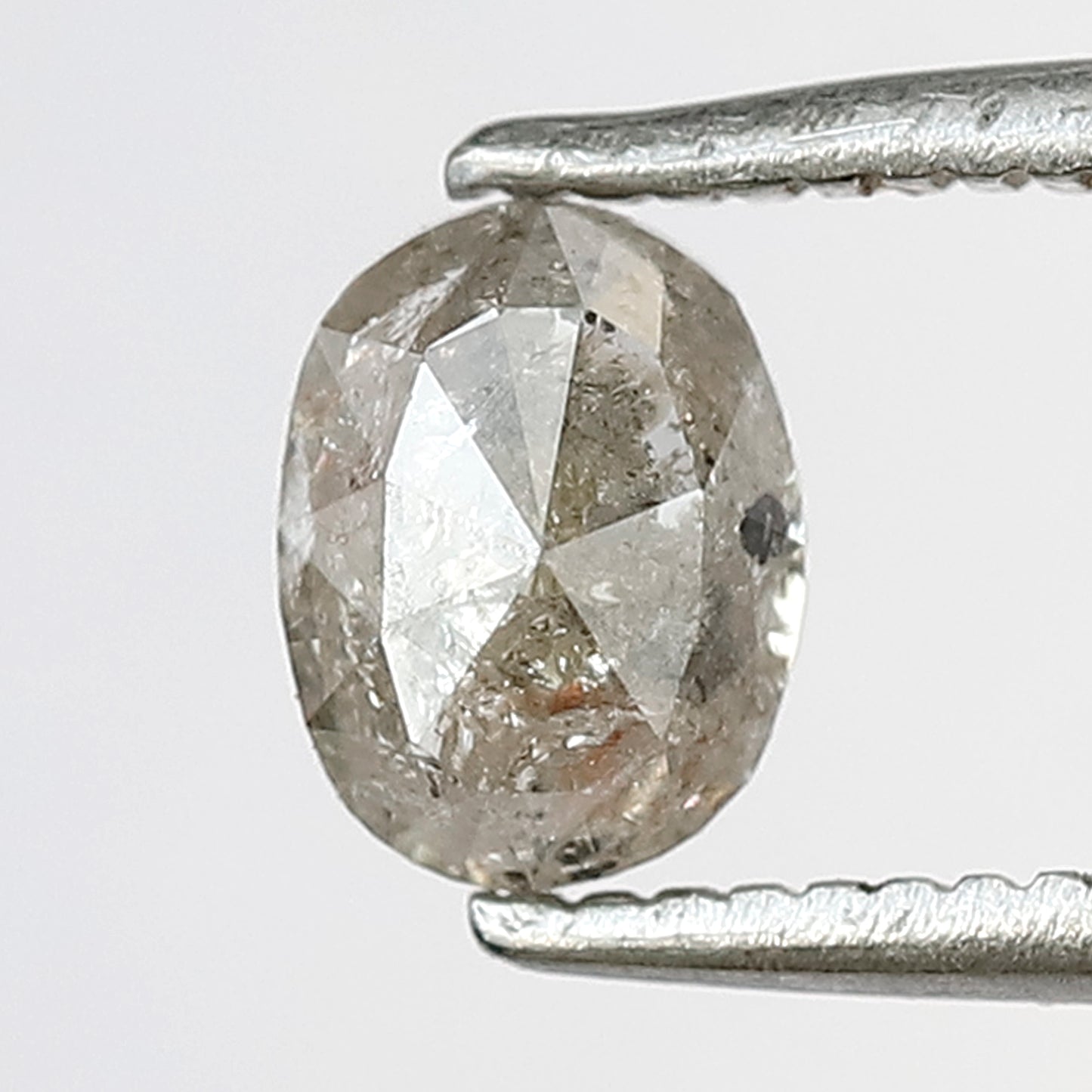 0.77 CT Oval shape natural diamond 5.80 MM translucent gray-black salt and pepper diamond for making jewelry