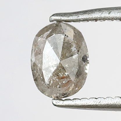 0.77 CT Oval shape natural diamond 5.80 MM translucent gray-black salt and pepper diamond for making jewelry