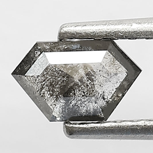 0.40 CT Geometric Shape Ethically Sourced Natural Grey Black Color Diamond 3.8 x 6.1 x 2.1 MM Salt and Pepper Diamond Wedding Ring