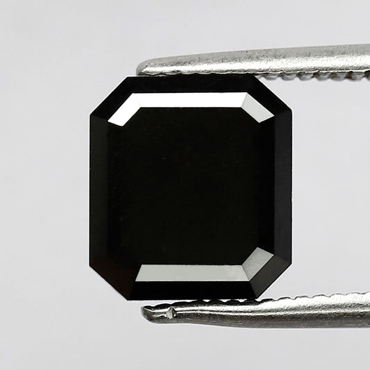 2.55 Ct Emerald Shape Loose Diamond | Natural Treated Black Diamond for Engagement or Wedding Band