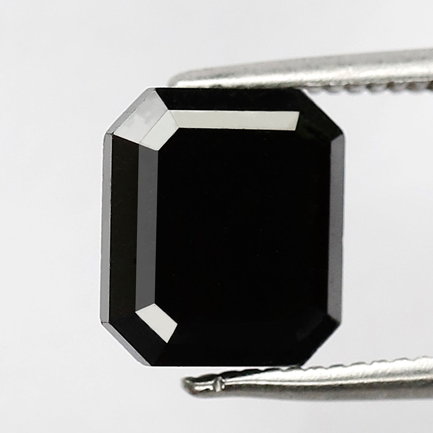 2.55 Ct Emerald Shape Loose Diamond | Natural Treated Black Diamond for Engagement or Wedding Band